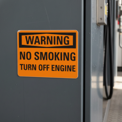 Warning No Smoking Turn Off Engine