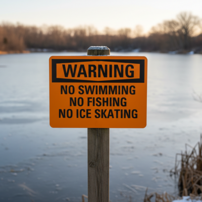 Warning No Swimmingno Fishing No Ice Skating