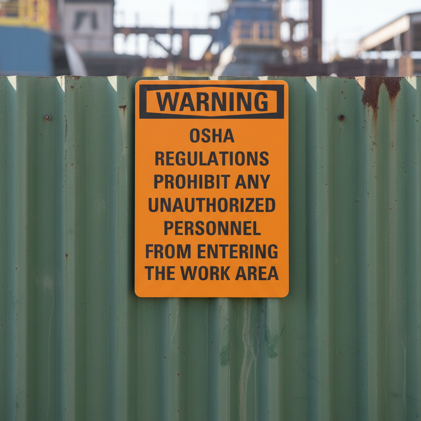 Warning Osha Regulations Prohibit Any Unauthorized
