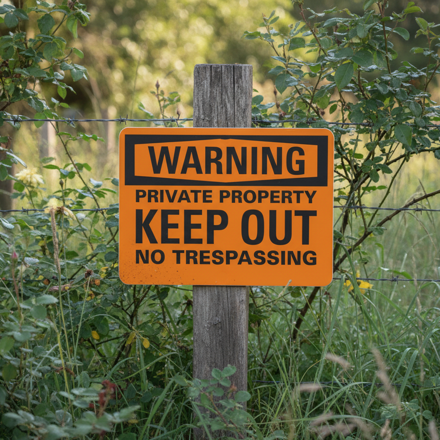 Warning Private Property Keep Out No Trespassing