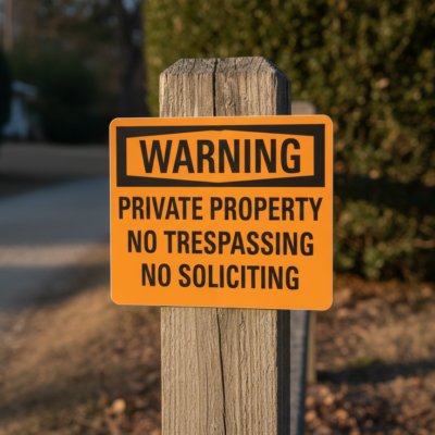 Warning Private Property No Trespassingno
