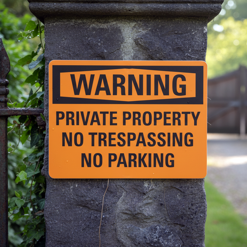Warning Private Property No Tresspassing No Parking - Image 2