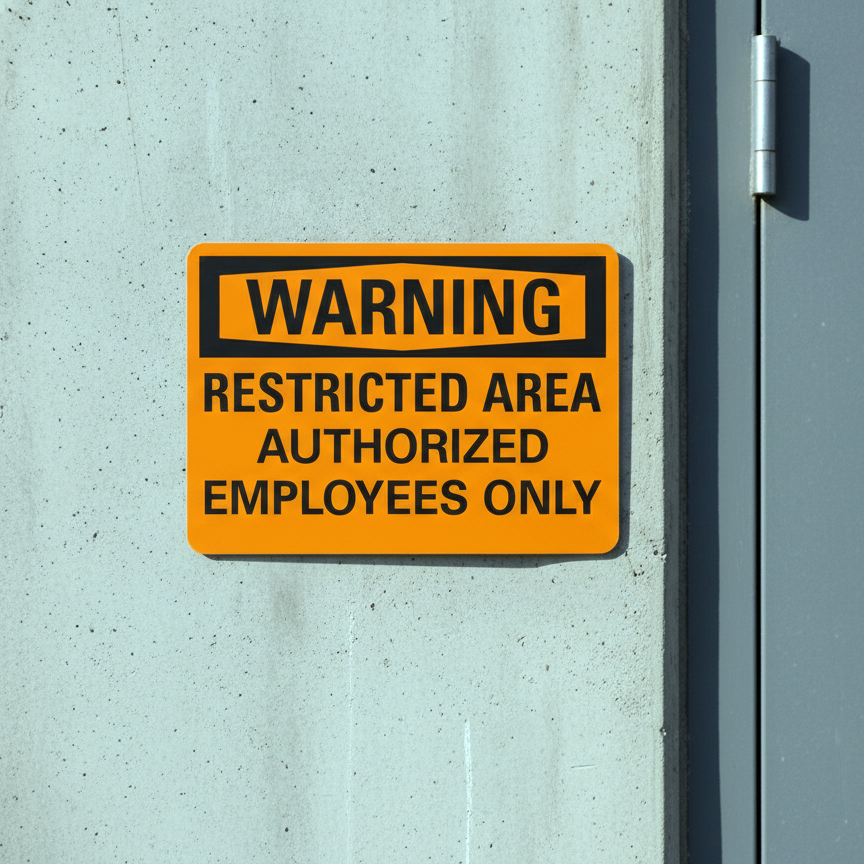 Warning Restricted Area Authorized Employees Only - Image 2