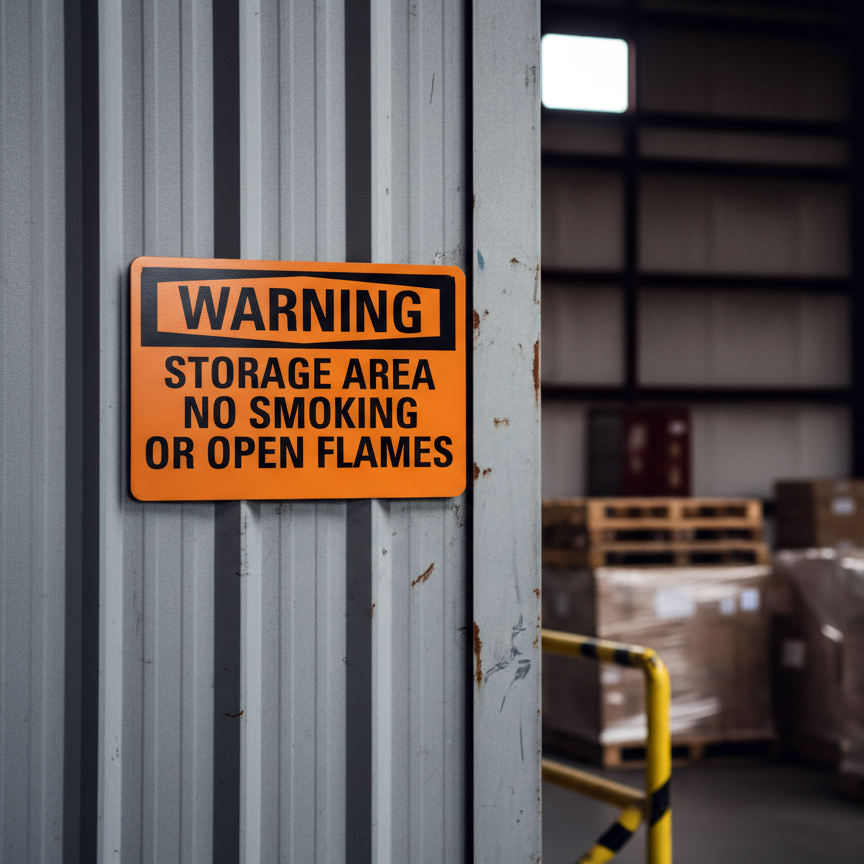 Warning Storage Area No Smoking Or Open Flames - Image 2