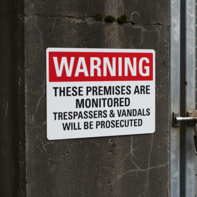 Warning These Premises Are Monitored Trespassers