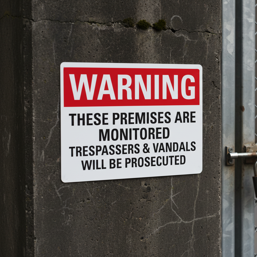 Warning These Premises Are Monitored Trespassers
