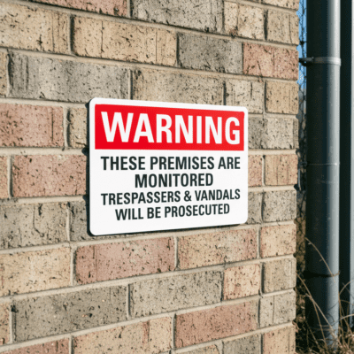 Warning These Premises Are Monitored Trespassers