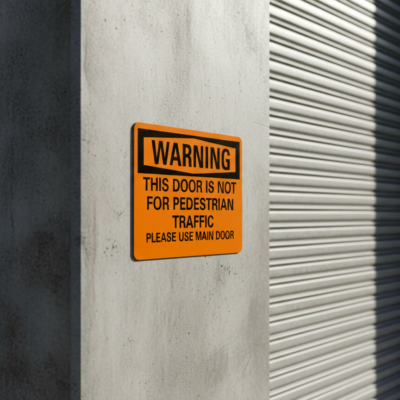 Warning This Door Is Not For Pedestrian Traffic