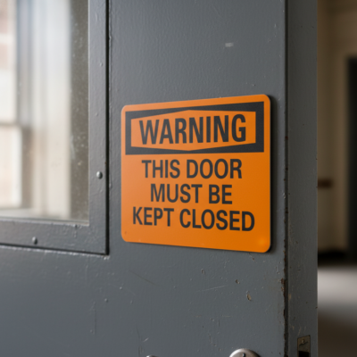 Warning This Door Must Be Kept Closed