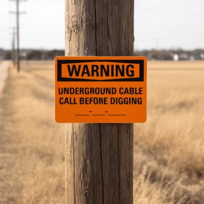 Warning Underground Cable Call Before Digging