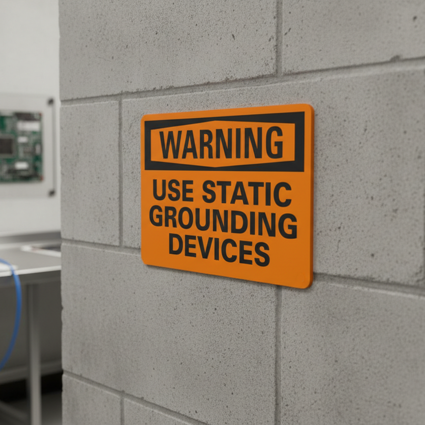 Warning Use Static Grounding Devices