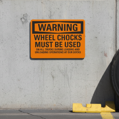 Warning Wheel Chocks Must Be Used On All Trucks