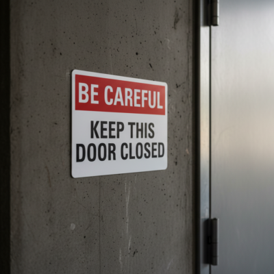 Be Careful Keep This Door Closed