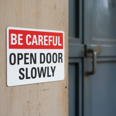 Be Careful Open Door Slowly