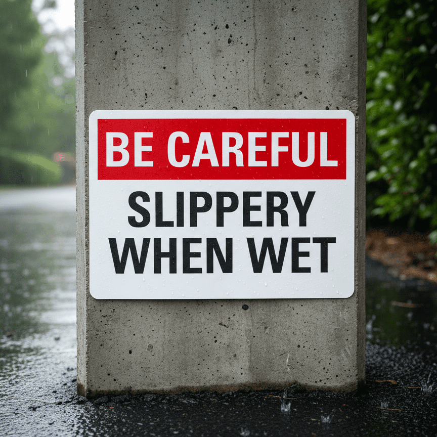 Be Careful Slippery When Wet