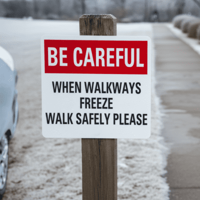 Be Careful When Walkways Freeze Walk Safely Please