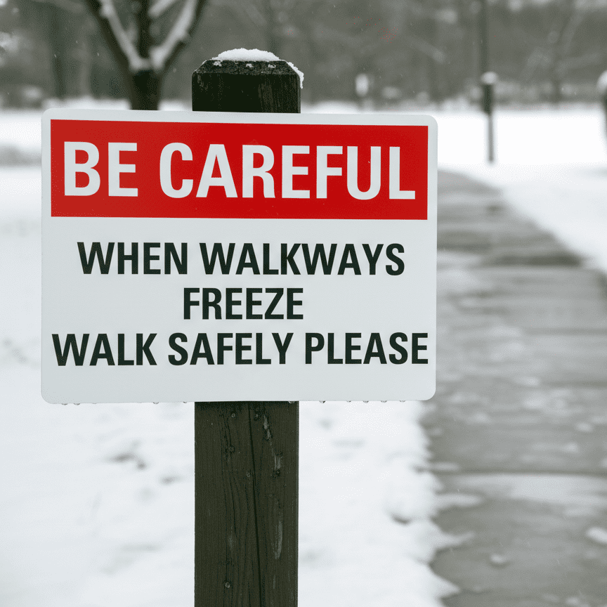 Be Careful When Walkways Freeze Walk Safely Please - Image 2