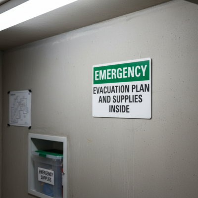 Emergency Evacuation Plan And Supplies Inside