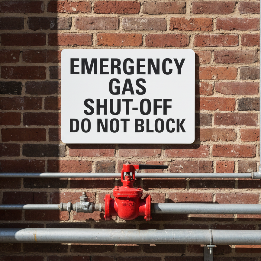 Emergency Gas Shut-Off Do Not Block - Image 2