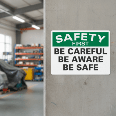 Safety First Be Careful Be Aware Be Safe