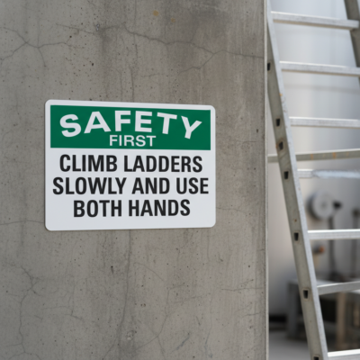 Safety First Climb Ladders Slowly And