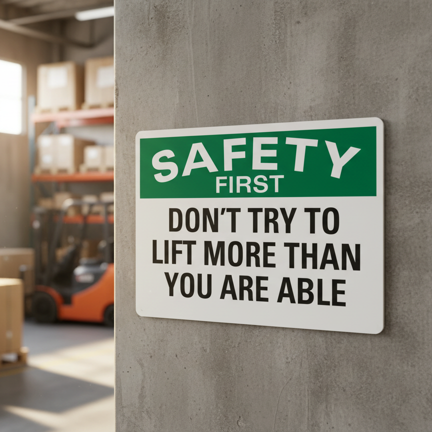 Safety First Don'T Try To Liftmore Than