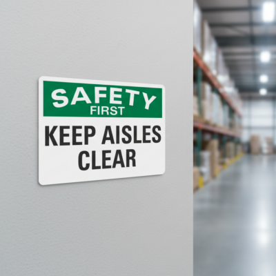 Safety First Keep Aisles Clear