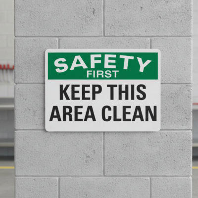 Safety First Keep This Area Clean