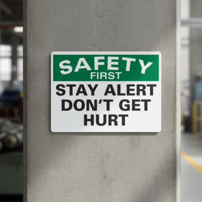 Safety First Stay Alert Don'T Get Hurt