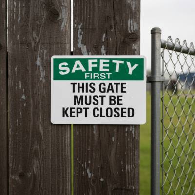 Safety First This Gate Must Be Kept Closed