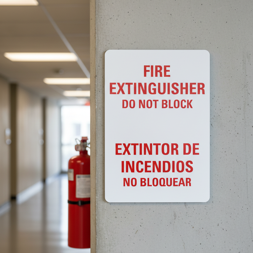 Fire Extinguisher Do Not Block Extintor De Incendios No - Image 2