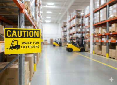 Caution Watch for lift trucks