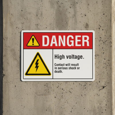 Danger High voltage. Contact will result in serious