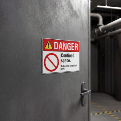 Danger Confined space. Authorized personnel only.