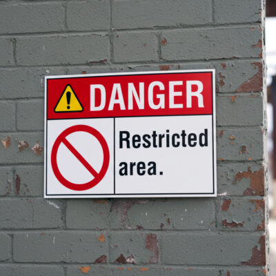 Danger Restricted area.