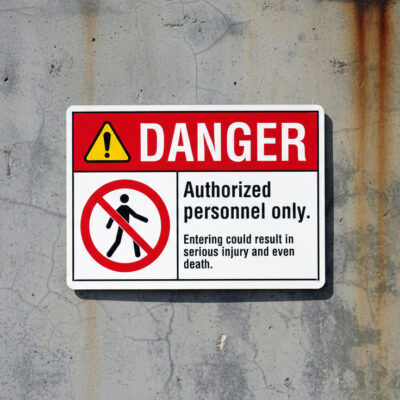 Danger Authorized personnel only. Entering could result