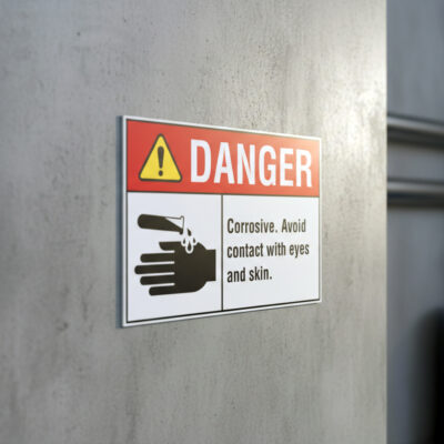 Danger Corrosives avoid contact with eyes and skin