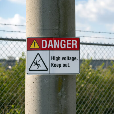Danger High voltage. Keep out.