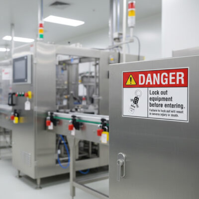 Danger Lock out equipment before entering failure to