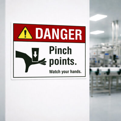 Danger Pinch points. Watch your hands.