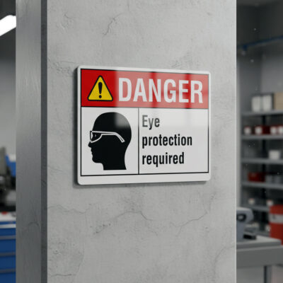 Danger Eye protection required
