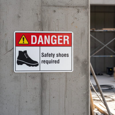 Danger Safety shoes required