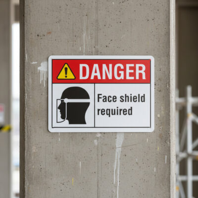 Danger Face shield required