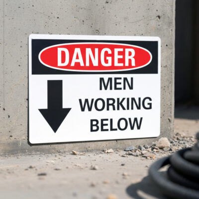 Danger Men working below
