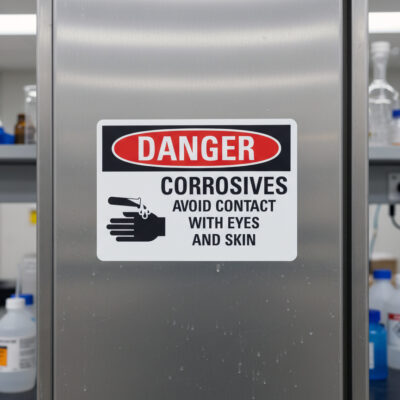 Danger Corrosives avoid contact with eyes and skin