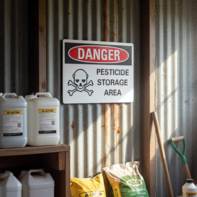 Danger Pesticide storage area