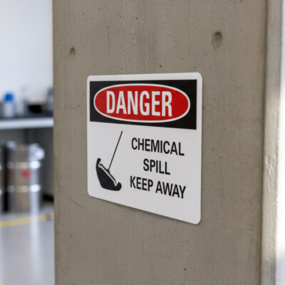 Danger Chemical spill keep away