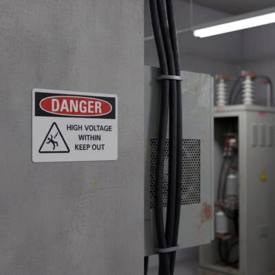 Danger High voltage within keep out