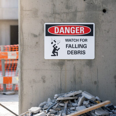 Danger Watch for falling debris
