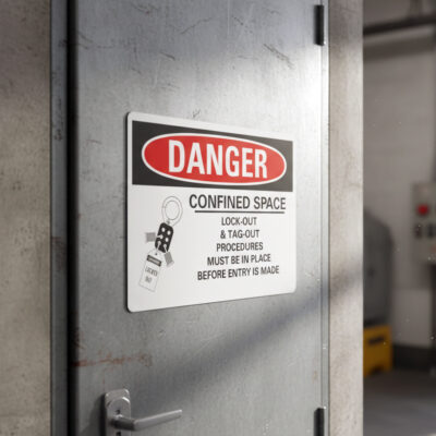 Danger Confined space lock-out & tag-out procedures